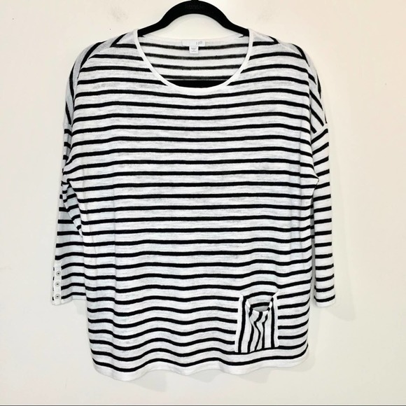 J. JILL Nautical Stripe Linen Blend Top - Picture 2 of 8